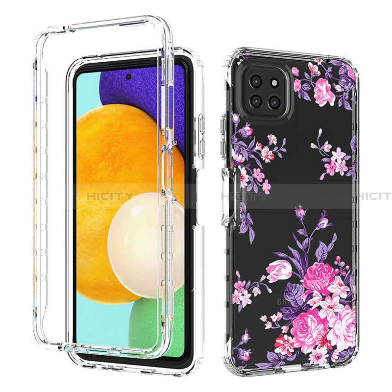 Funda Silicona Carcasa Ultrafina Transparente Goma Frontal y Trasera 360 Grados JX1 para Samsung Galaxy A22 5G Rosa