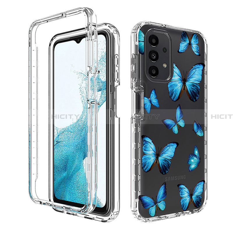 Funda Silicona Carcasa Ultrafina Transparente Goma Frontal y Trasera 360 Grados JX1 para Samsung Galaxy A23 4G Azul