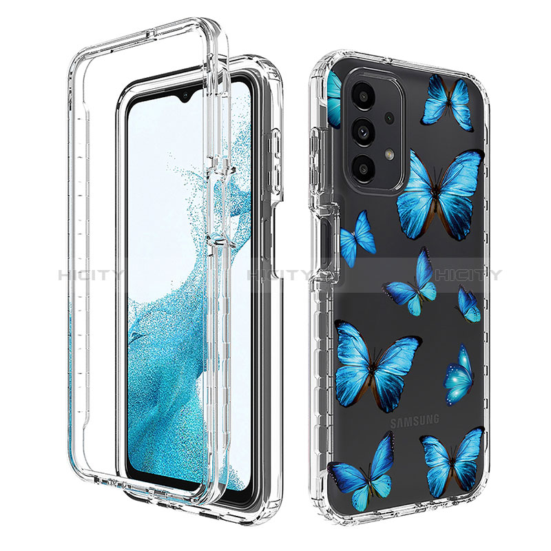 Funda Silicona Carcasa Ultrafina Transparente Goma Frontal y Trasera 360 Grados JX1 para Samsung Galaxy A23 5G Azul