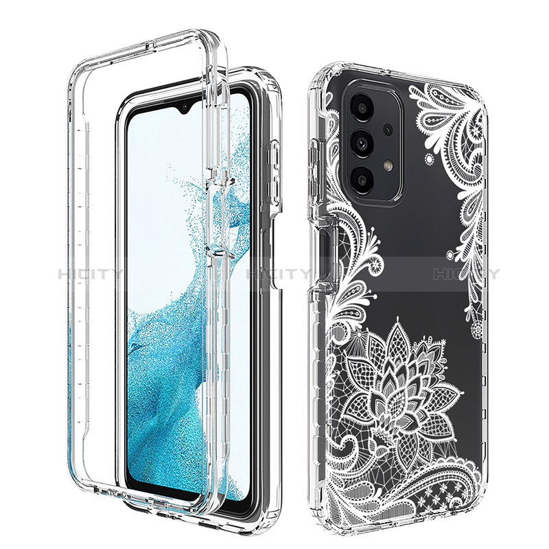 Funda Silicona Carcasa Ultrafina Transparente Goma Frontal y Trasera 360 Grados JX1 para Samsung Galaxy A23 5G Blanco