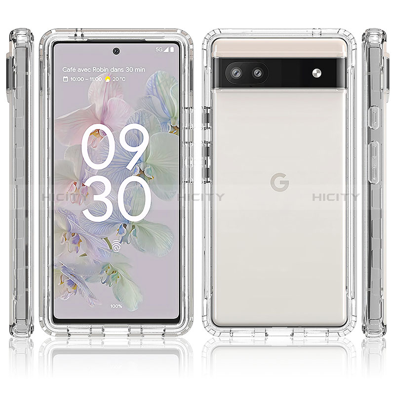 Funda Silicona Carcasa Ultrafina Transparente Goma Frontal y Trasera 360 Grados para Google Pixel 6a 5G Claro