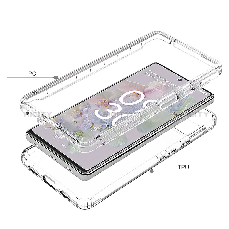 Funda Silicona Carcasa Ultrafina Transparente Goma Frontal y Trasera 360 Grados para Google Pixel 6a 5G Claro