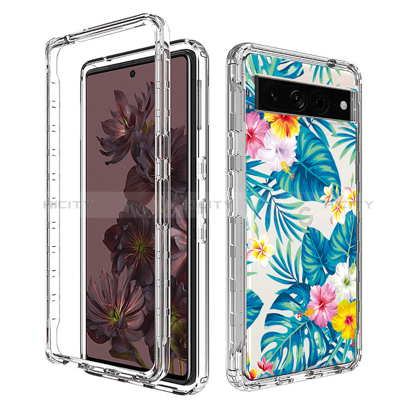 Funda Silicona Carcasa Ultrafina Transparente Goma Frontal y Trasera 360 Grados para Google Pixel 7 Pro 5G Azul Cielo