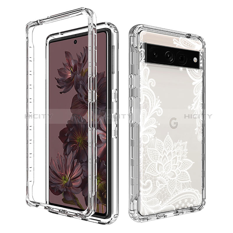 Funda Silicona Carcasa Ultrafina Transparente Goma Frontal y Trasera 360 Grados para Google Pixel 7 Pro 5G Blanco