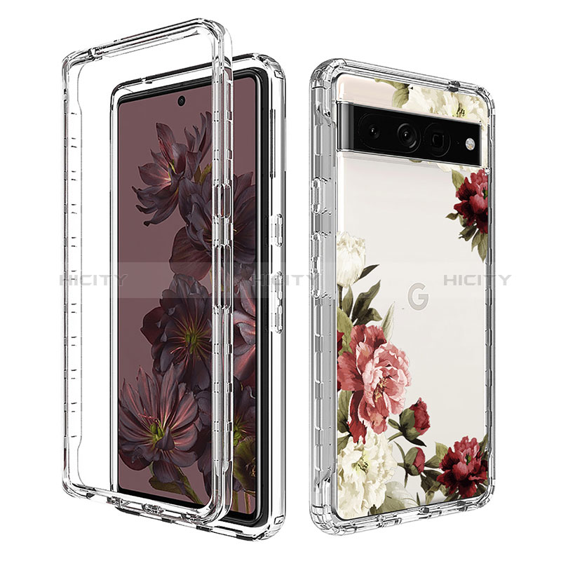 Funda Silicona Carcasa Ultrafina Transparente Goma Frontal y Trasera 360 Grados para Google Pixel 7 Pro 5G Marron