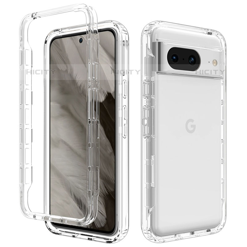 Funda Silicona Carcasa Ultrafina Transparente Goma Frontal y Trasera 360 Grados para Google Pixel 8 5G Claro