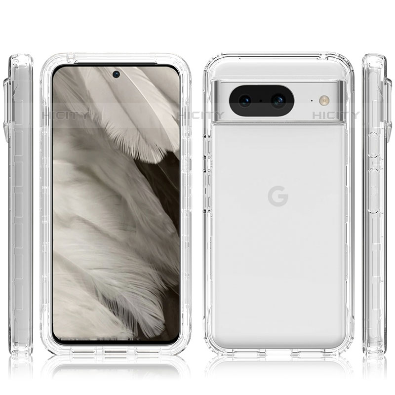 Funda Silicona Carcasa Ultrafina Transparente Goma Frontal y Trasera 360 Grados para Google Pixel 8 5G Claro