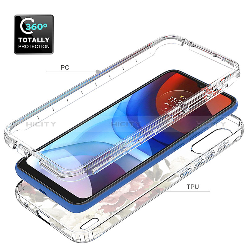 Funda Silicona Carcasa Ultrafina Transparente Goma Frontal y Trasera 360 Grados para Motorola Moto E7 Power