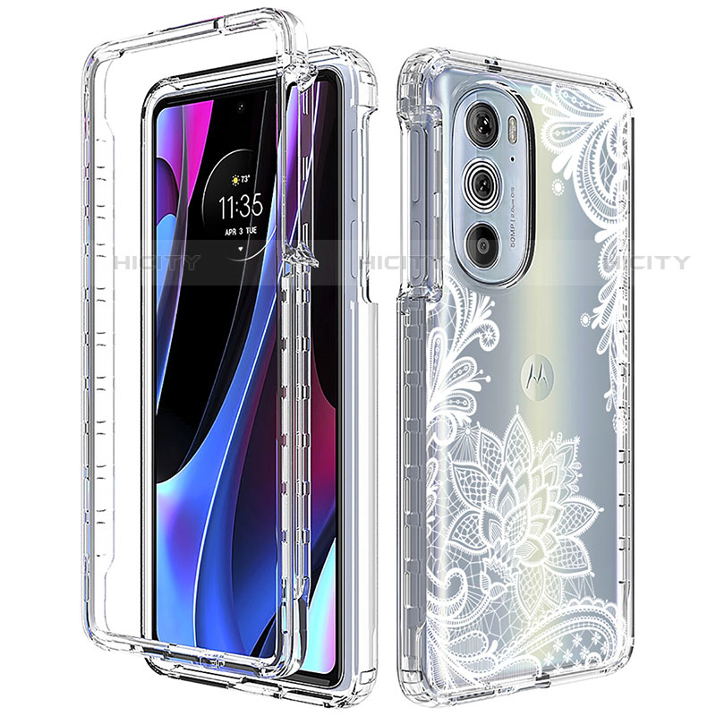 Funda Silicona Carcasa Ultrafina Transparente Goma Frontal y Trasera 360 Grados para Motorola Moto Edge Plus (2022) 5G Blanco