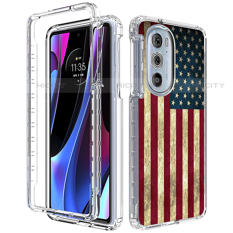 Funda Silicona Carcasa Ultrafina Transparente Goma Frontal y Trasera 360 Grados para Motorola Moto Edge Plus (2022) 5G Multicolor