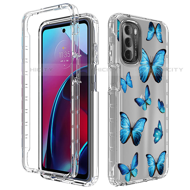 Funda Silicona Carcasa Ultrafina Transparente Goma Frontal y Trasera 360 Grados para Motorola Moto G Stylus (2022) 5G Azul