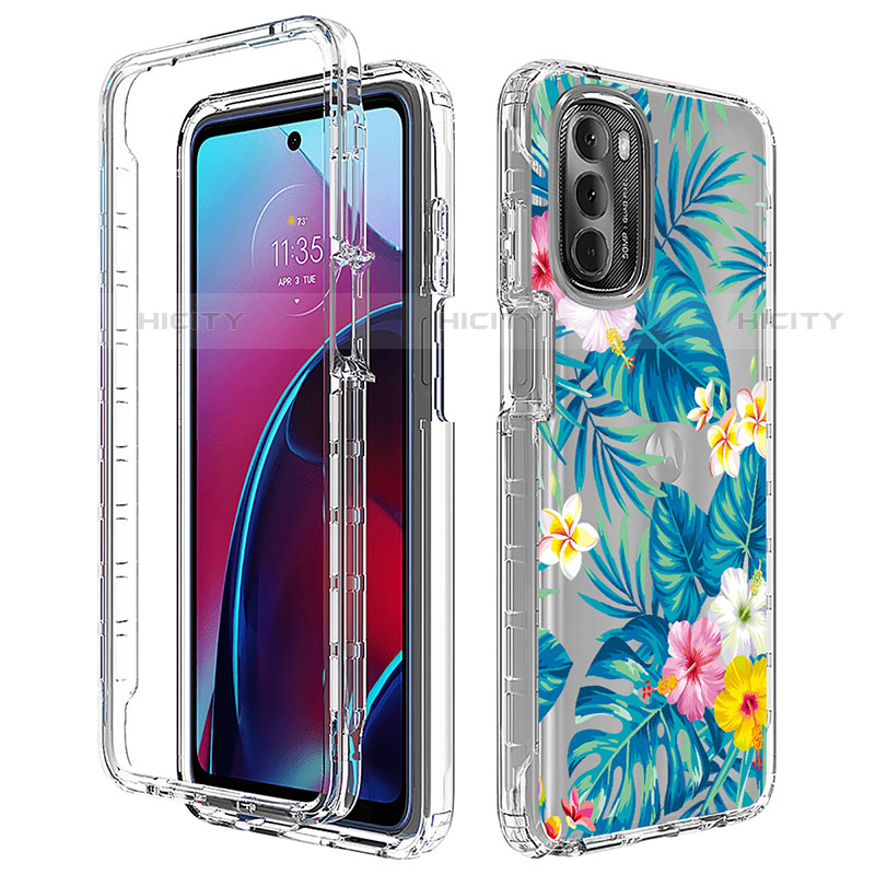 Funda Silicona Carcasa Ultrafina Transparente Goma Frontal y Trasera 360 Grados para Motorola Moto G Stylus (2022) 5G Cian