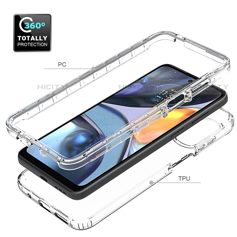 Funda Silicona Carcasa Ultrafina Transparente Goma Frontal y Trasera 360 Grados para Motorola Moto G22 Claro