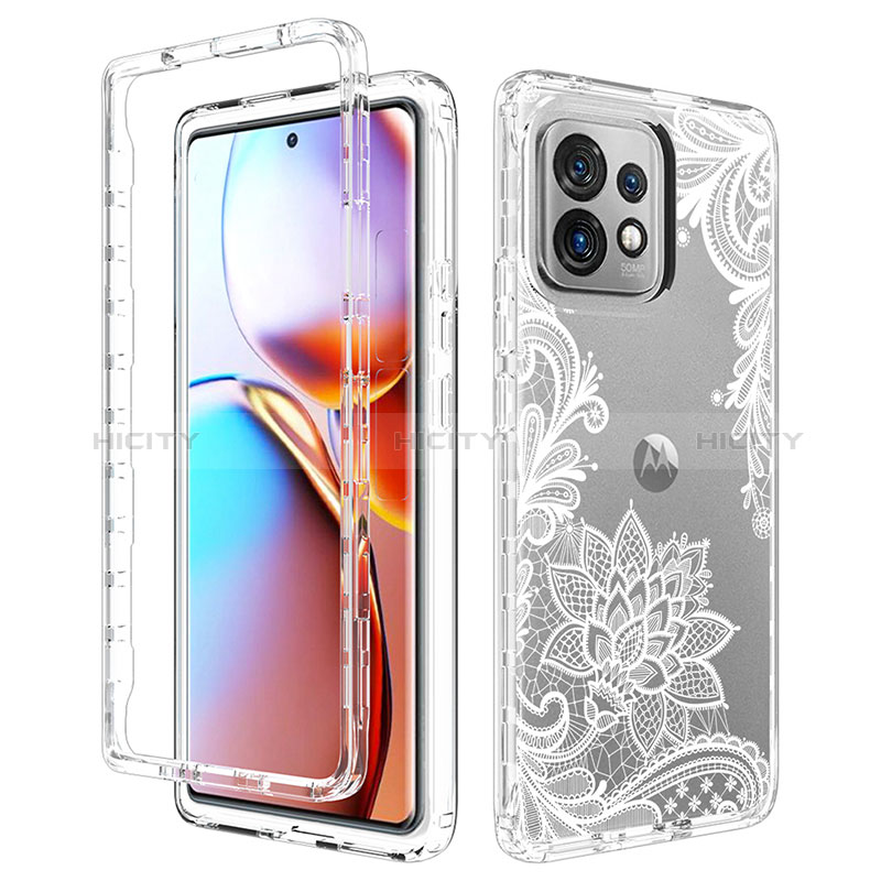 Funda Silicona Carcasa Ultrafina Transparente Goma Frontal y Trasera 360 Grados para Motorola Moto X40 5G Blanco