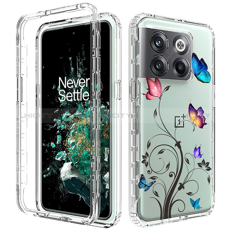 Funda Silicona Carcasa Ultrafina Transparente Goma Frontal y Trasera 360 Grados para OnePlus 10T 5G Gris