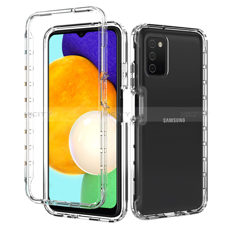 Funda Silicona Carcasa Ultrafina Transparente Goma Frontal y Trasera 360 Grados para Samsung Galaxy A02s Claro