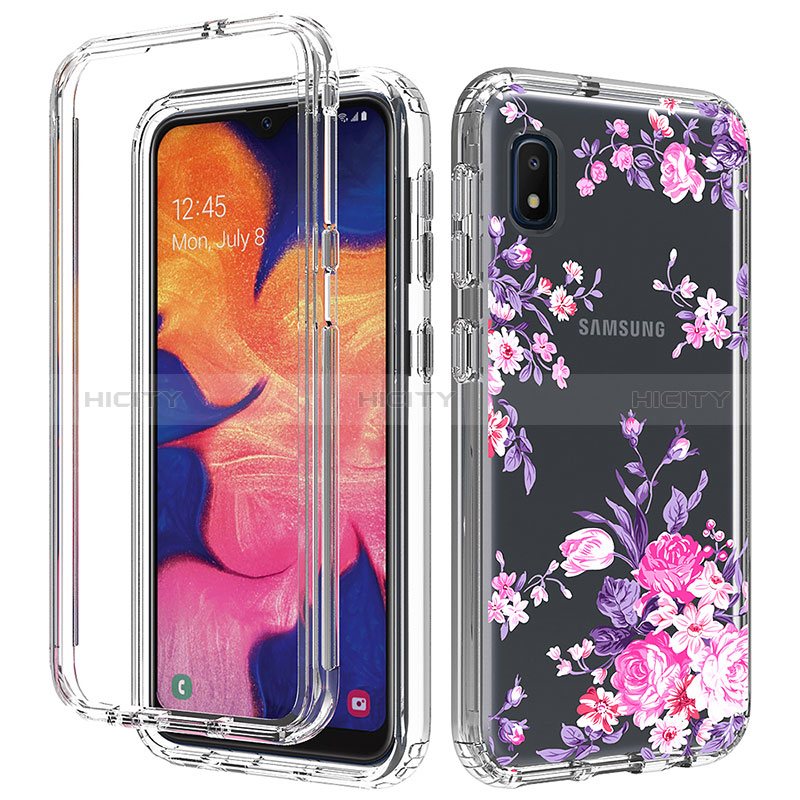 Funda Silicona Carcasa Ultrafina Transparente Goma Frontal y Trasera 360 Grados para Samsung Galaxy A10e Rosa