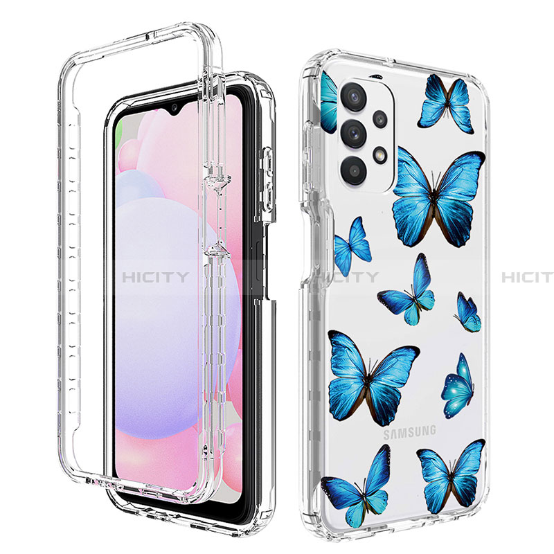 Funda Silicona Carcasa Ultrafina Transparente Goma Frontal y Trasera 360 Grados para Samsung Galaxy A13 4G Azul