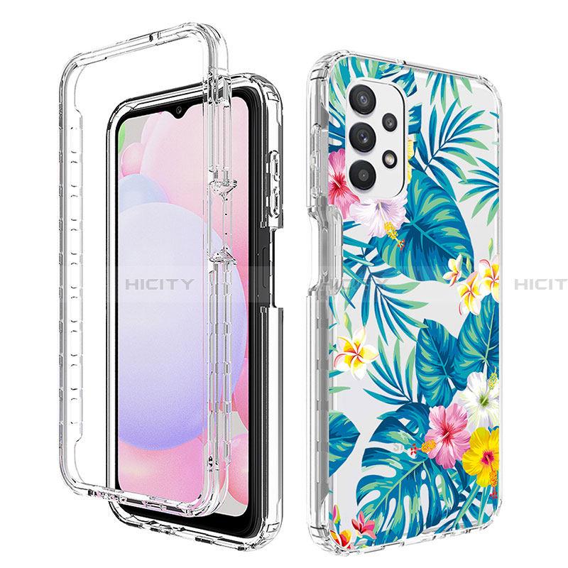 Funda Silicona Carcasa Ultrafina Transparente Goma Frontal y Trasera 360 Grados para Samsung Galaxy A13 4G Azul Cielo