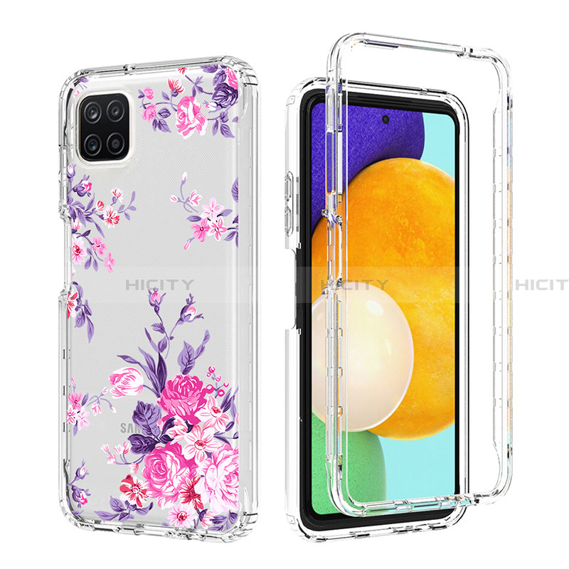 Funda Silicona Carcasa Ultrafina Transparente Goma Frontal y Trasera 360 Grados para Samsung Galaxy A22 5G Rosa