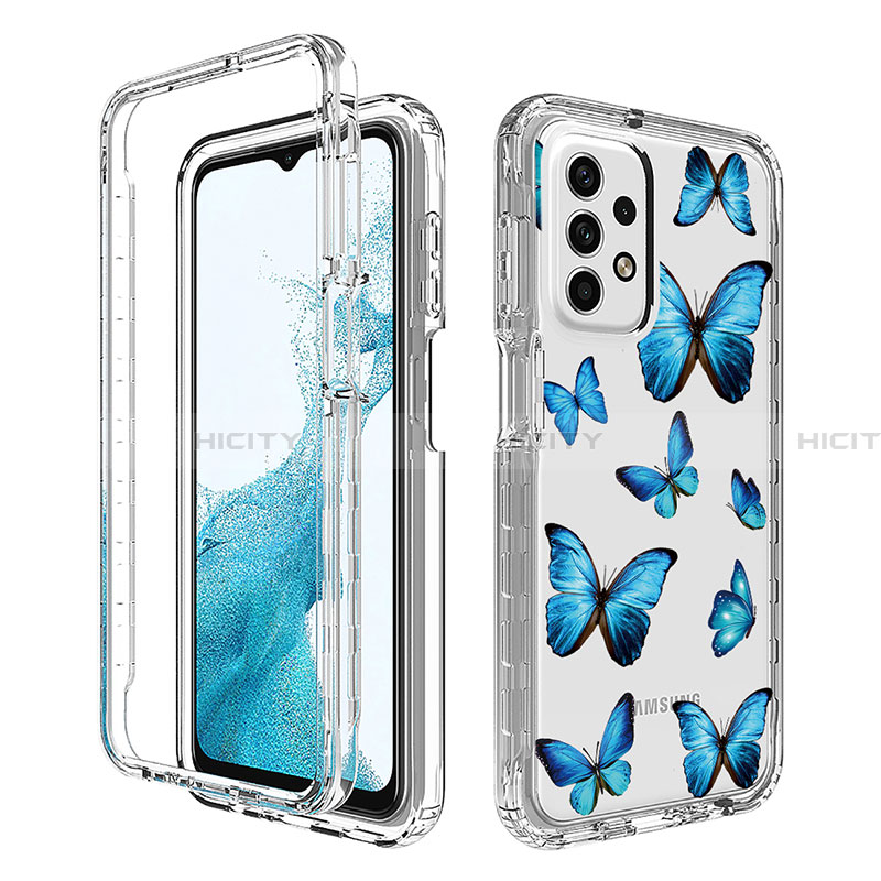 Funda Silicona Carcasa Ultrafina Transparente Goma Frontal y Trasera 360 Grados para Samsung Galaxy A23 4G Azul