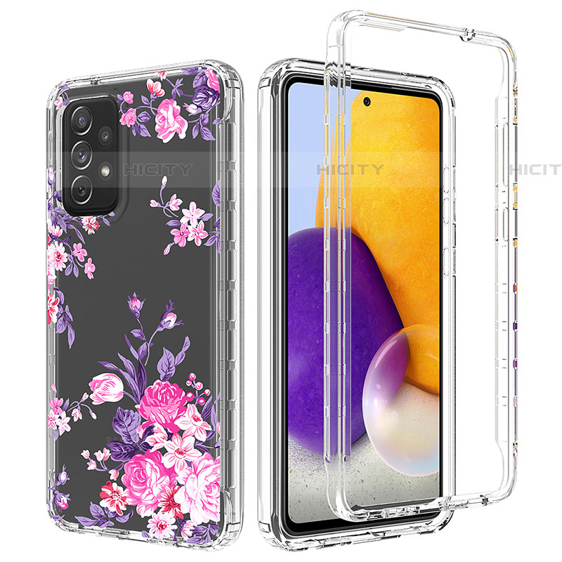 Funda Silicona Carcasa Ultrafina Transparente Goma Frontal y Trasera 360 Grados para Samsung Galaxy A72 5G Rosa