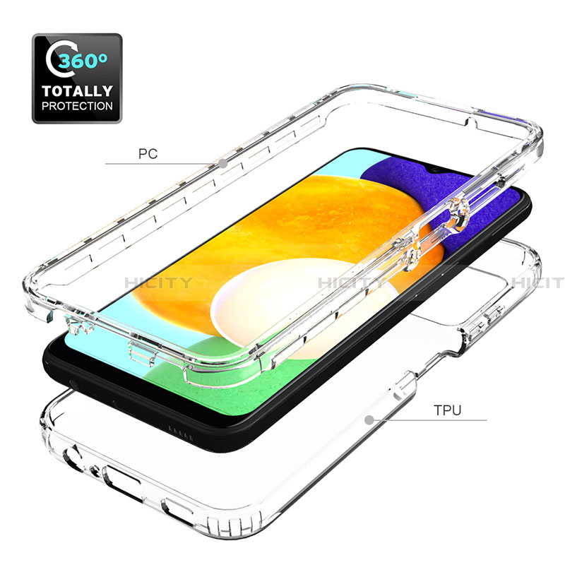 Funda Silicona Carcasa Ultrafina Transparente Goma Frontal y Trasera 360 Grados para Samsung Galaxy F02S SM-E025F Claro