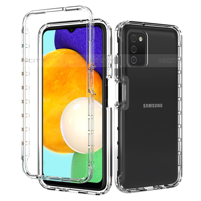 Funda Silicona Carcasa Ultrafina Transparente Goma Frontal y Trasera 360 Grados para Samsung Galaxy M02s Claro