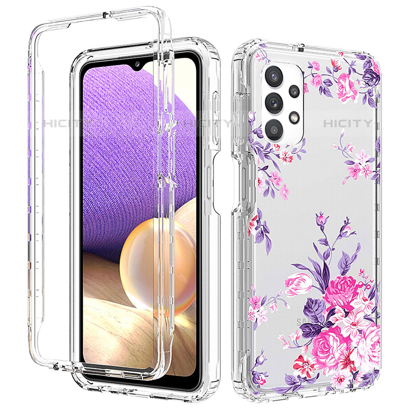 Funda Silicona Carcasa Ultrafina Transparente Goma Frontal y Trasera 360 Grados para Samsung Galaxy M32 5G Rosa