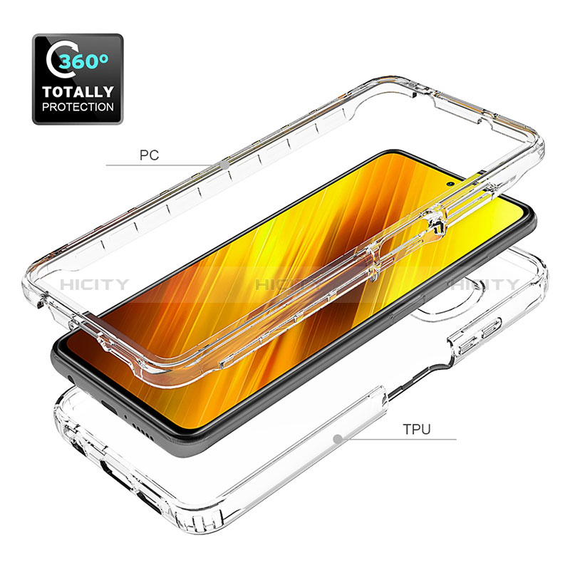 Funda Silicona Carcasa Ultrafina Transparente Goma Frontal y Trasera 360 Grados para Xiaomi Poco X3 Pro Claro