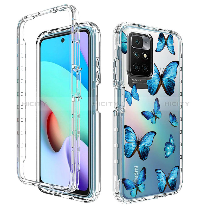 Funda Silicona Carcasa Ultrafina Transparente Goma Frontal y Trasera 360 Grados para Xiaomi Redmi 10 4G Azul