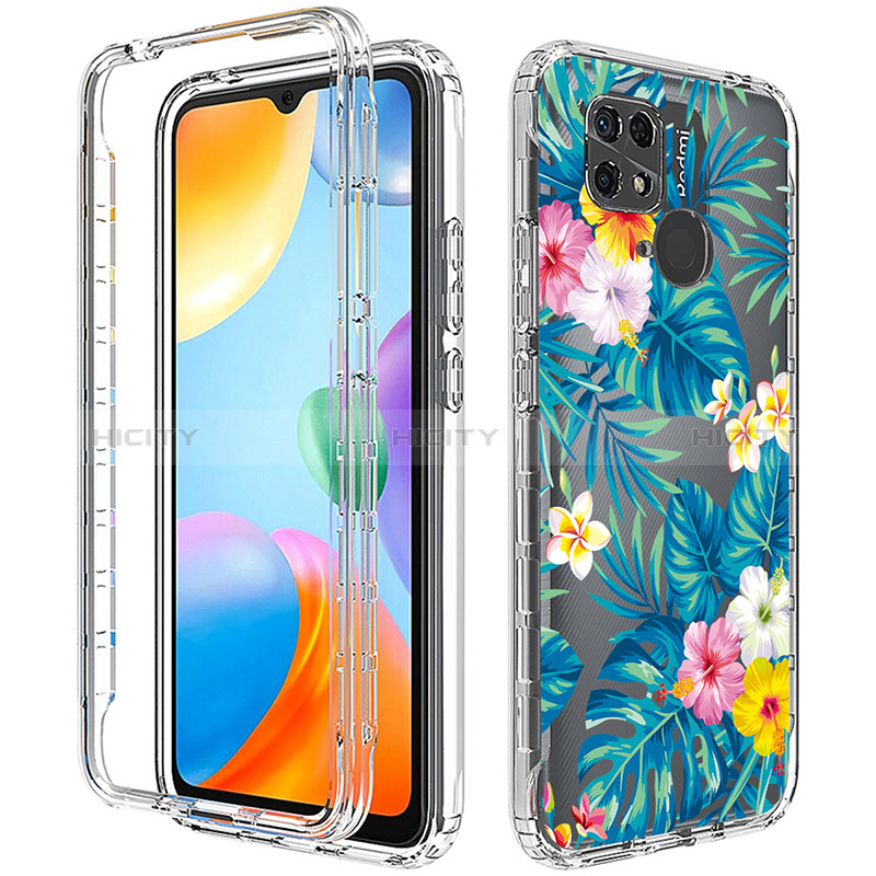 Funda Silicona Carcasa Ultrafina Transparente Goma Frontal y Trasera 360 Grados para Xiaomi Redmi 10 India Azul Cielo