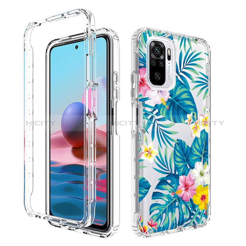 Funda Silicona Carcasa Ultrafina Transparente Goma Frontal y Trasera 360 Grados para Xiaomi Redmi Note 10S 4G Azul Cielo