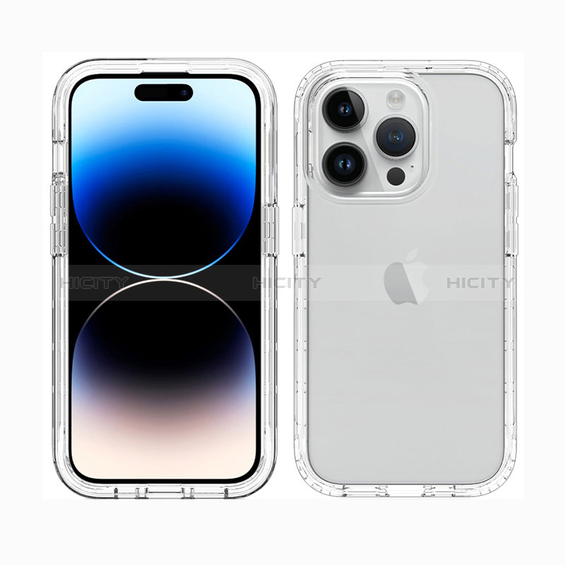 Funda Silicona Carcasa Ultrafina Transparente Goma Frontal y Trasera 360 Grados ZJ1 para Apple iPhone 15 Pro