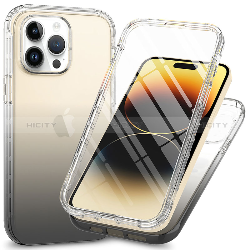 Funda Silicona Carcasa Ultrafina Transparente Goma Frontal y Trasera 360 Grados ZJ1 para Apple iPhone 15 Pro Max