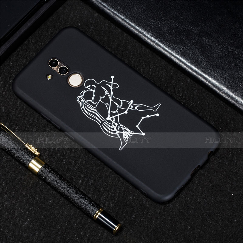 Funda Silicona Gel Goma Constelacion Carcasa S01 para Huawei Mate 20 Lite Negro