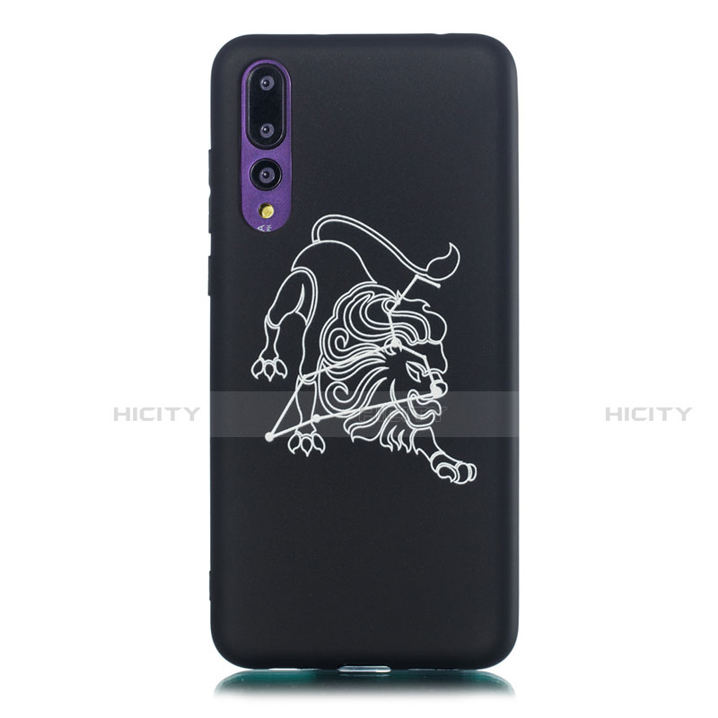 Funda Silicona Gel Goma Constelacion Carcasa S02 para Huawei P20 Pro Negro