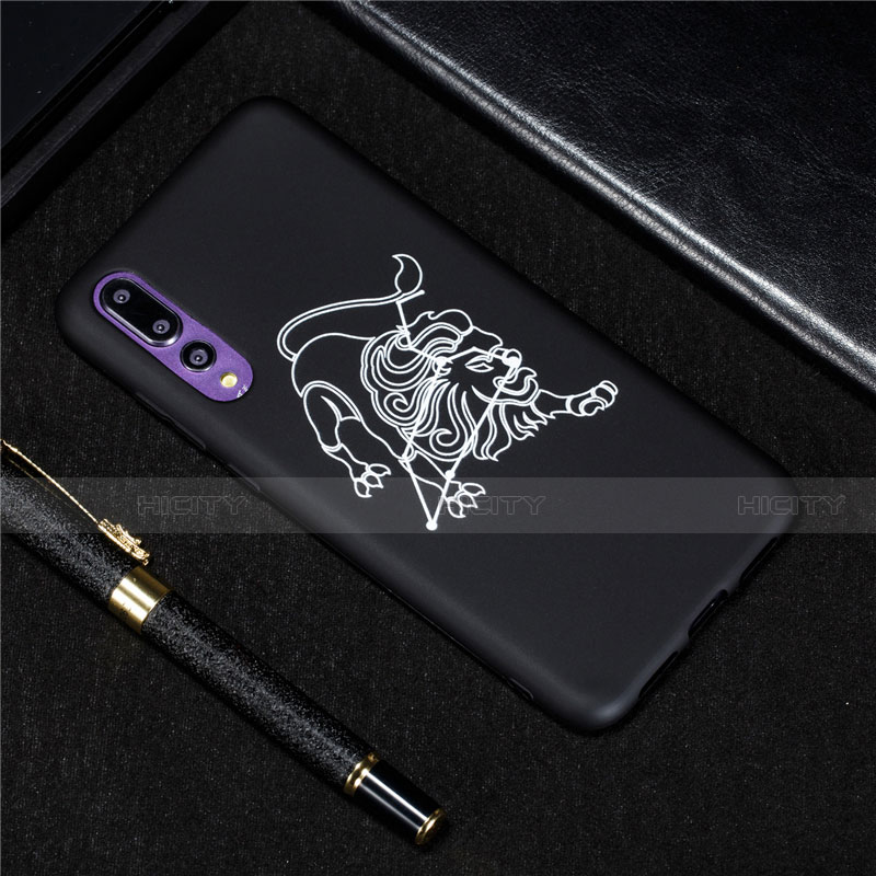 Funda Silicona Gel Goma Constelacion Carcasa S02 para Huawei P20 Pro Negro