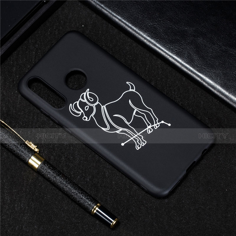 Funda Silicona Gel Goma Constelacion Carcasa S02 para Huawei P30 Lite XL Negro