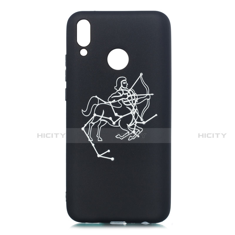 Funda Silicona Gel Goma Constelacion Carcasa S04 para Huawei Enjoy 9 Plus Negro