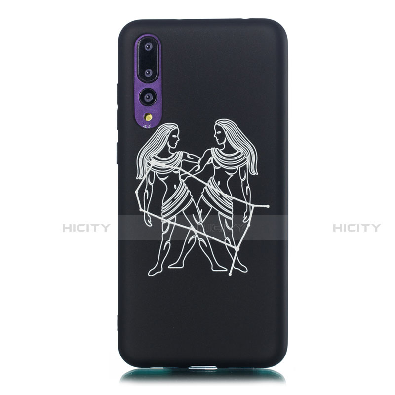 Funda Silicona Gel Goma Constelacion Carcasa S04 para Huawei P20 Pro Negro