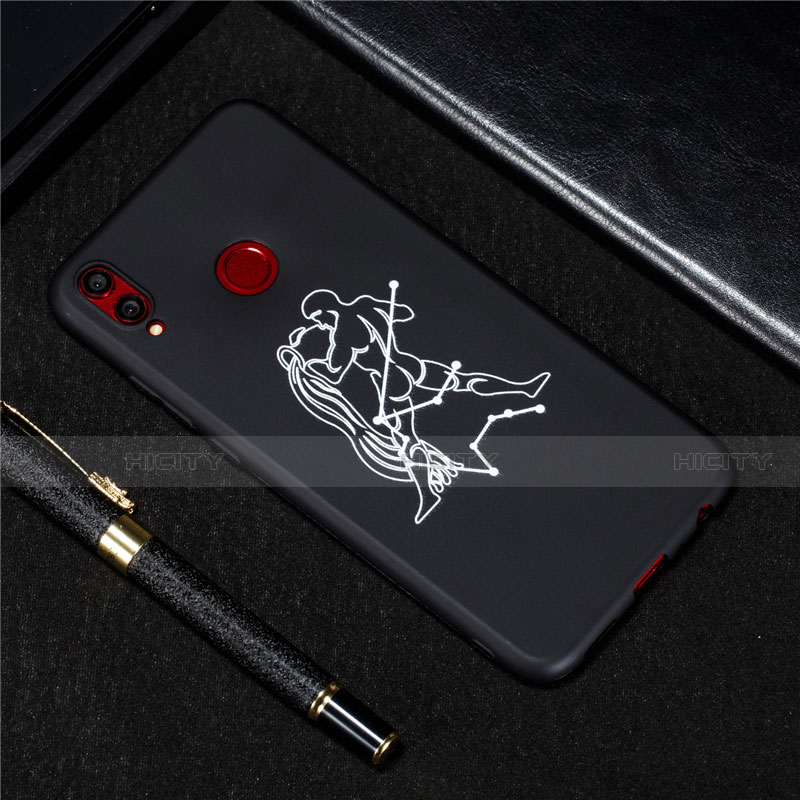 Funda Silicona Gel Goma Constelacion Carcasa S05 para Huawei Honor 8X Negro