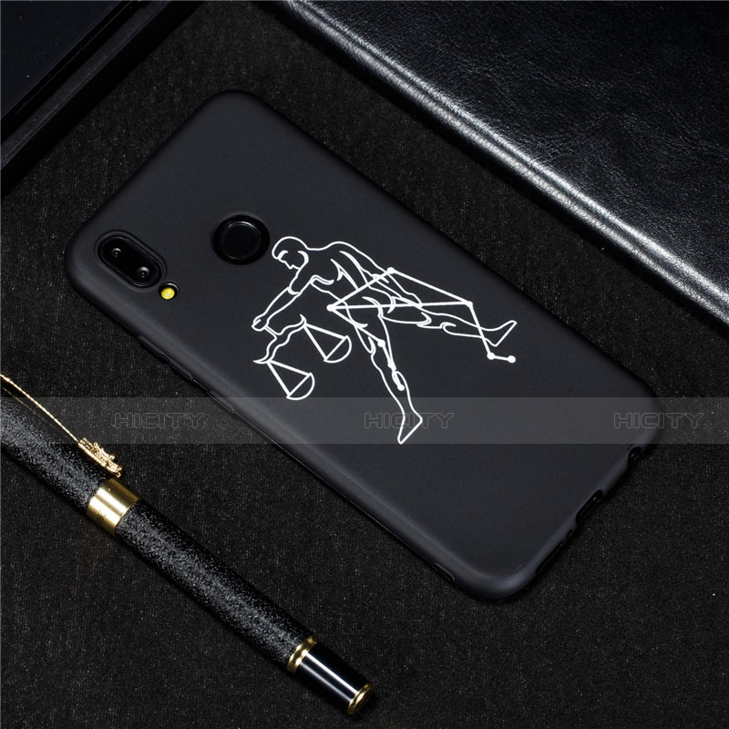 Funda Silicona Gel Goma Constelacion Carcasa S05 para Huawei Nova 3e Negro