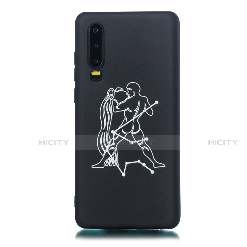 Funda Silicona Gel Goma Constelacion Carcasa S05 para Huawei P30 Negro