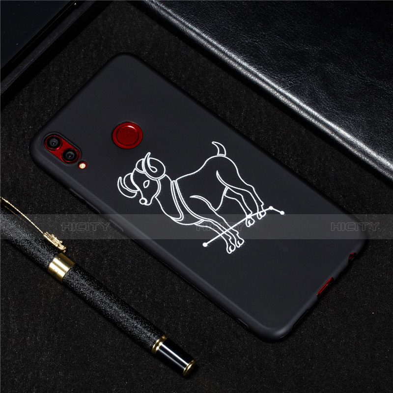 Funda Silicona Gel Goma Constelacion Carcasa S07 para Huawei Honor 8X Negro