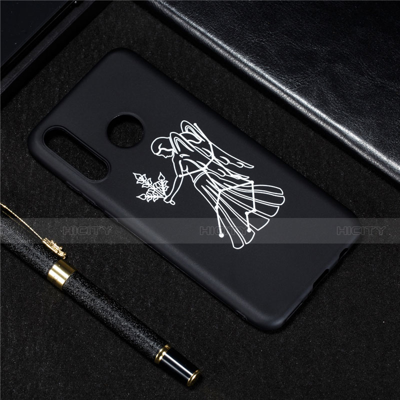 Funda Silicona Gel Goma Constelacion Carcasa S07 para Huawei Nova 4e Negro