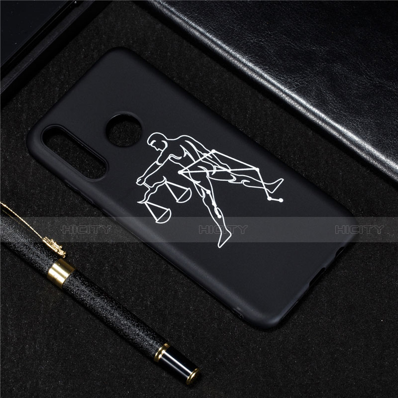 Funda Silicona Gel Goma Constelacion Carcasa S08 para Huawei P30 Lite Negro