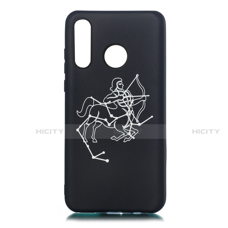 Funda Silicona Gel Goma Constelacion Carcasa S10 para Huawei Nova 4e Negro