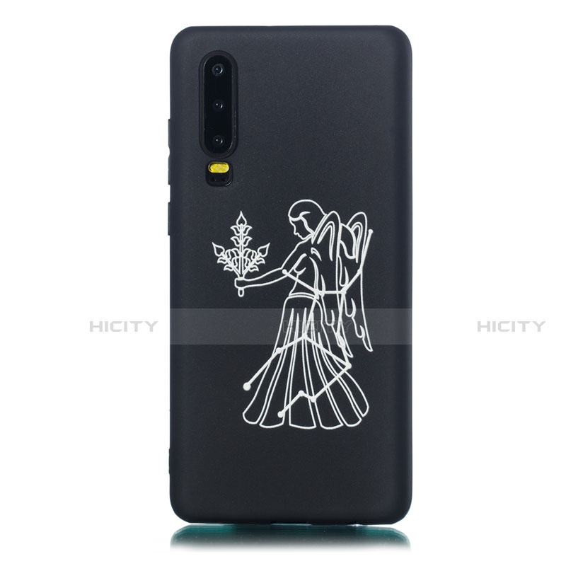 Funda Silicona Gel Goma Constelacion Carcasa S10 para Huawei P30 Negro