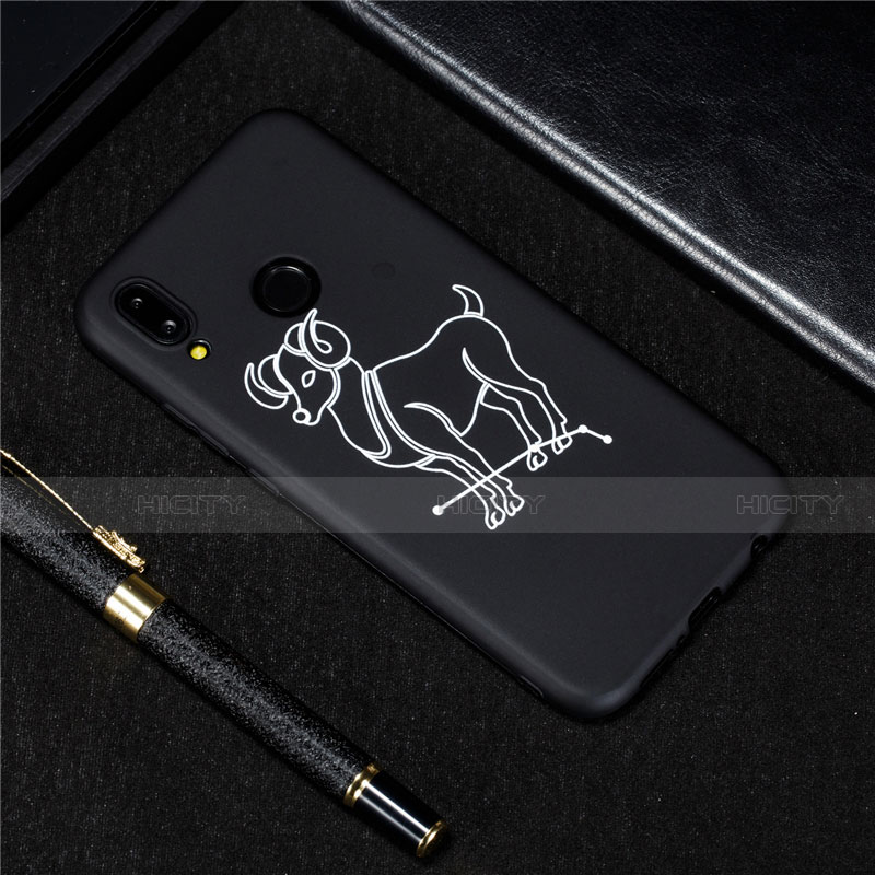 Funda Silicona Gel Goma Constelacion Carcasa S11 para Huawei P20 Lite Negro